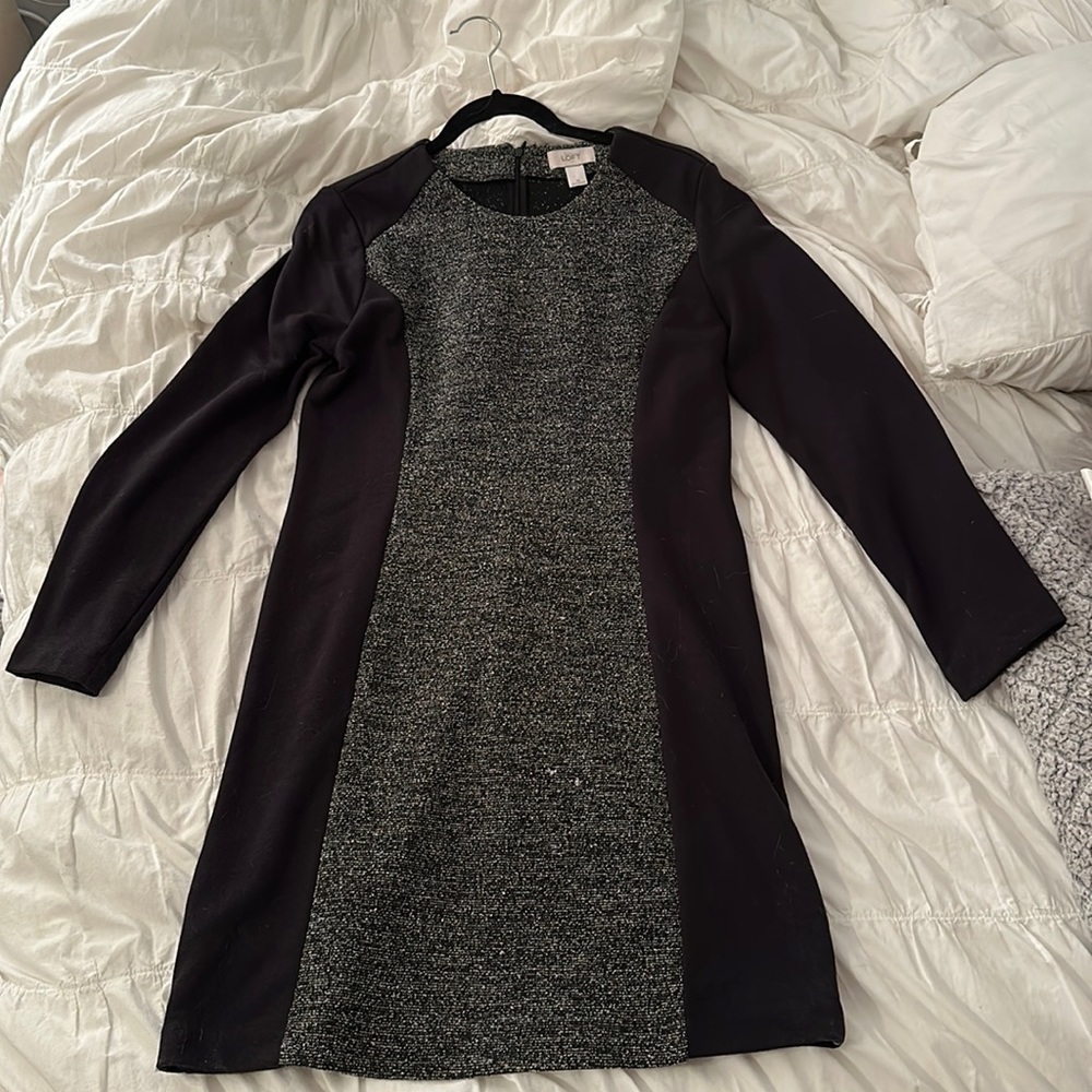 Loft Business Casual Black Dress Size Medium; Condition: Great